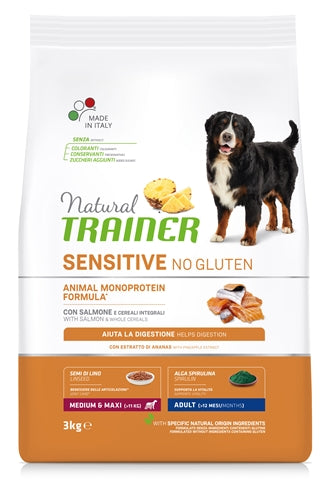 Natürlicher Trainerhund Erwachsener Medium Maxi Sensitive Lachs Gluten -frei