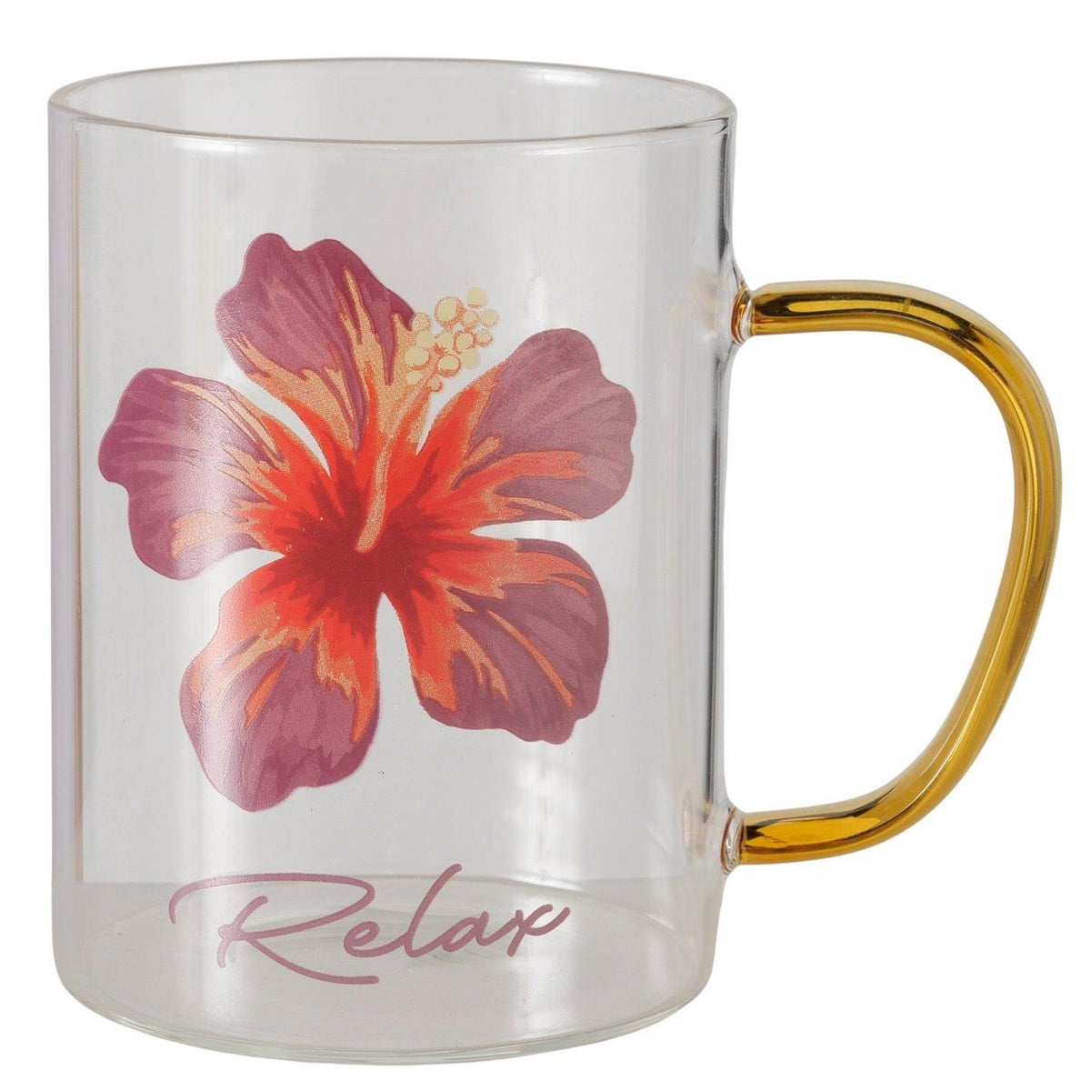 Boltze Home Becher Hibiskus 400ml ø8xh11cm