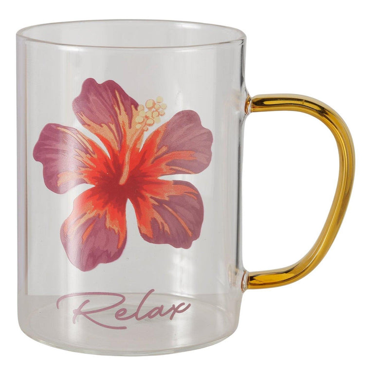 Boltze Home Becher Hibiskus 400ml ø8xh11cm
