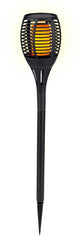Grundig Solar-Gartenfackel Flamme – LED-Flammeneffekt mit 30 LEDs – IP44 spritzwassergeschützt – Solar-Gartenbeleuchtung – Brenndauer 6 Stunden – ø9 x 59 cm – Schwarz