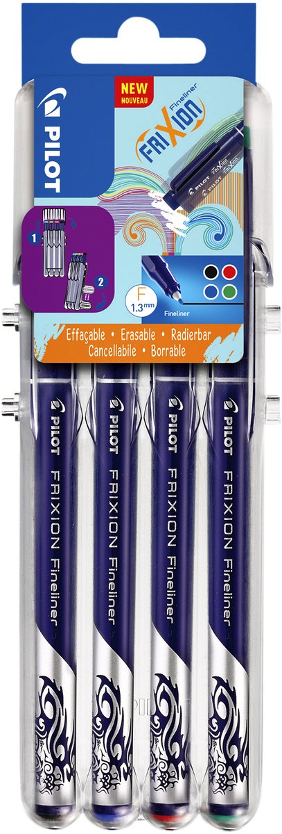 Pilot Frixion löschbares Fineliner-Set – 4 Stück in verschiedenen Farben