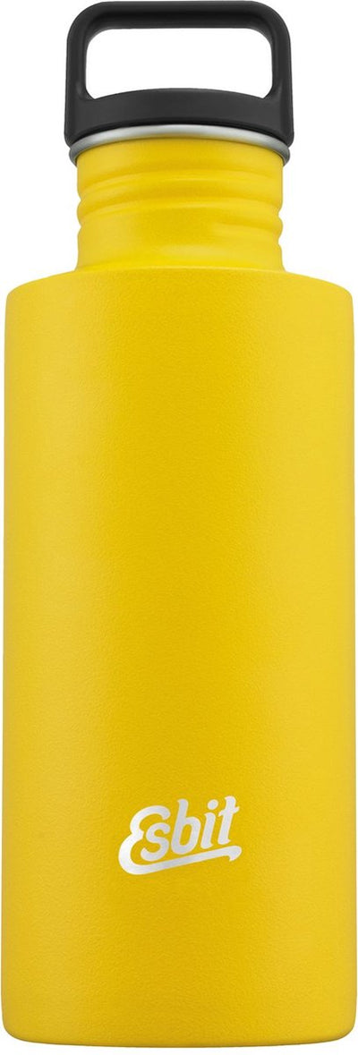 Esbit Bildhauer-Wasserflasche – 750 ml – gelb – Trinkflasche aus Edelstahl – Schlaufenverschluss