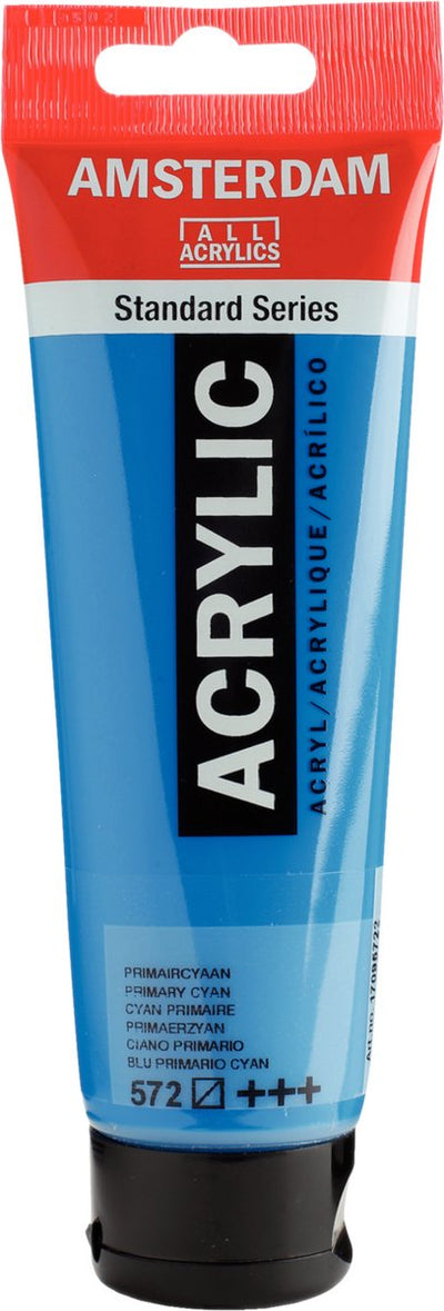 Acrylfarbe der Amsterdam Standard-Serie, Tube 120 ml, Primärcyan 572