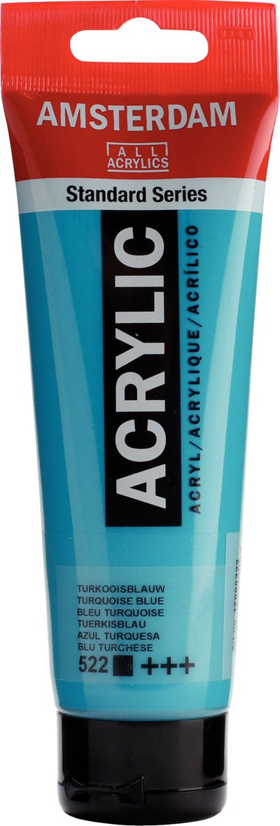 Acrylfarbe der Amsterdamer Standardserie, Tube 120 ml, Türkisblau 522