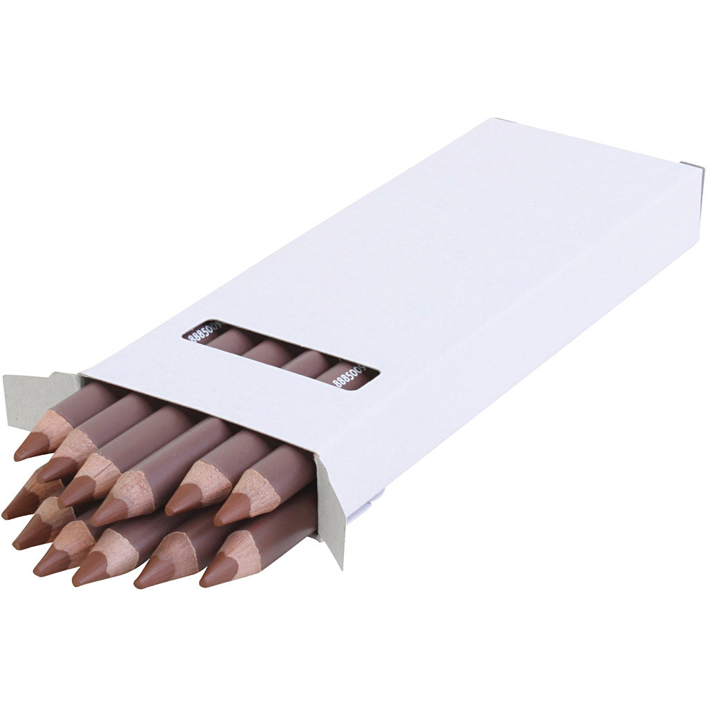 Edu3 Edu Jumbo Buntstift, Stärke 10 mm, Mine 6,25 mm, hellbraun, 12 Stück 1 Box