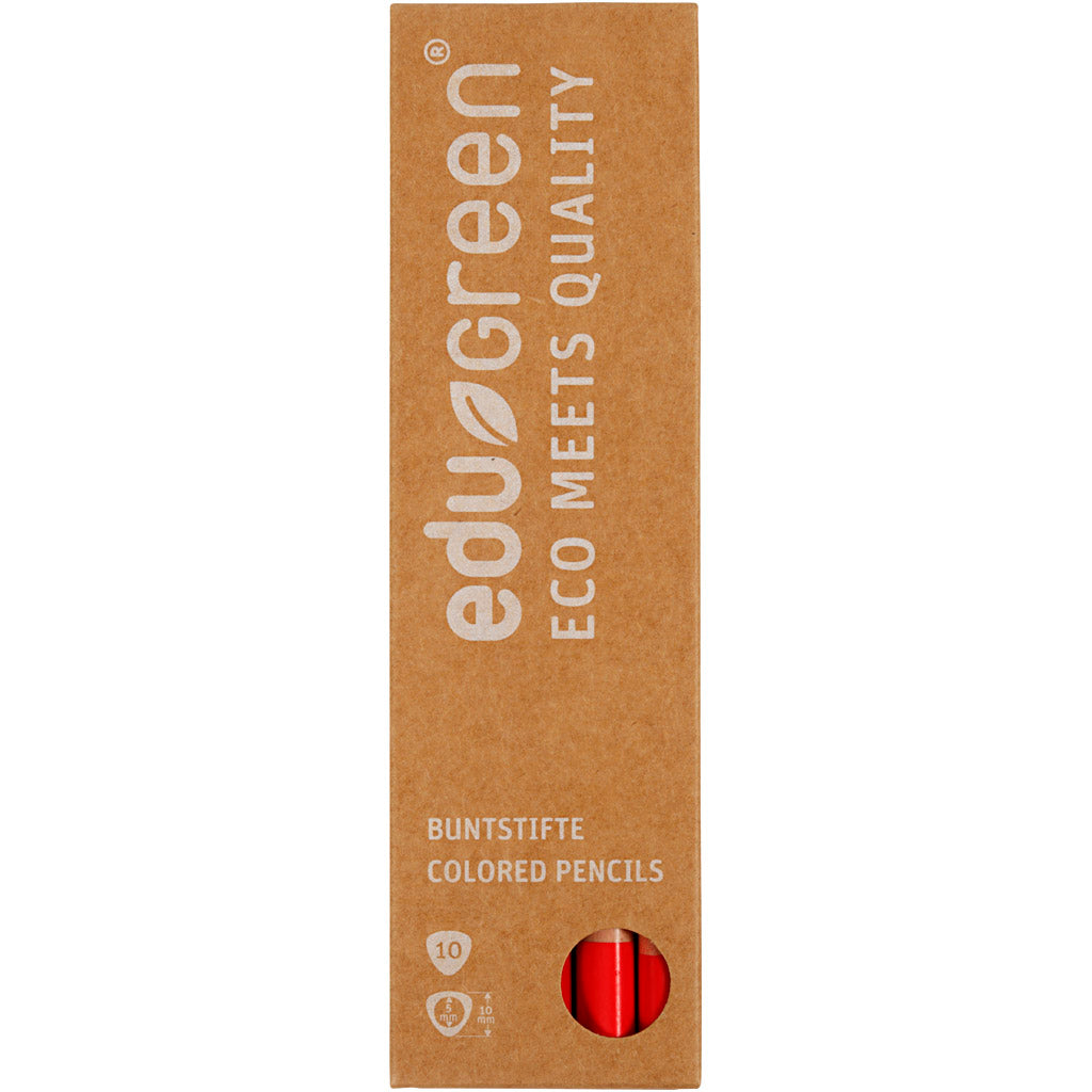 Edu3 ödergrün jumbo farbig stifte, füllt 5 mm, rot, 10 Stück 1 Box