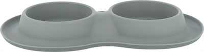 Trixie Food Bowl Wasserbehälter Doppel Silikon Edelstahl grau