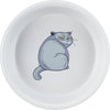 Trixie Food Bowl Wasserschale wütend Katze grau