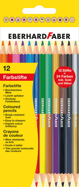 Eberhard Faber Eberhard Faber EF-514811 farbiger Bleistift 2-seitiger farbiger Penny 12 Stück 24 Farben