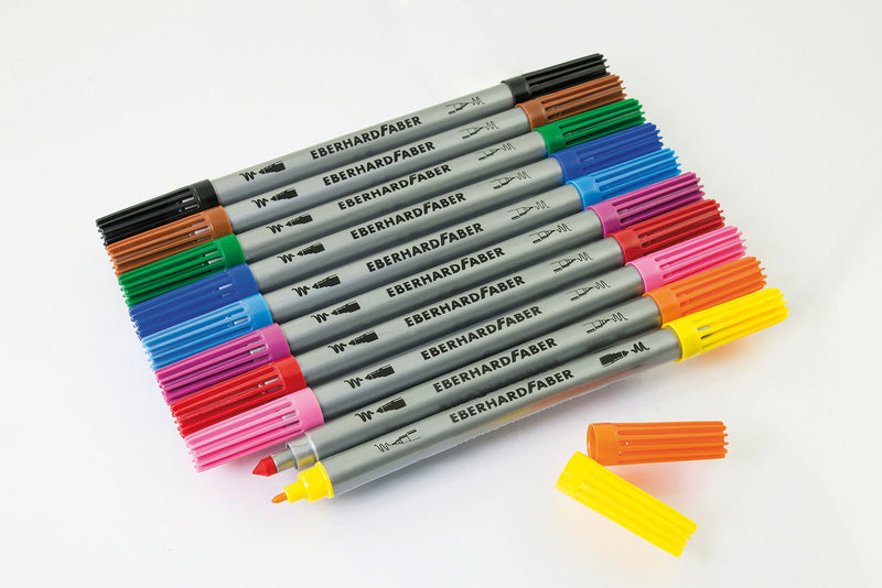 Eberhard Faber Eberhard Faber EF-550010 Filzstifte Duo 0,8+1-3 mm Assorti Hülle von 10 Teilen