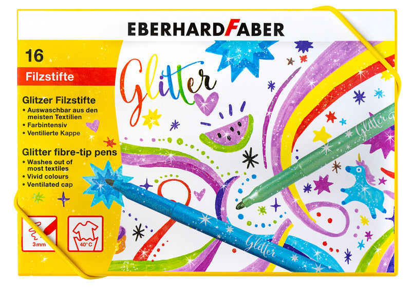 Eberhard Faber Eberhard Faber EF-551016 Filzstifte Glitter Box 16 Farben