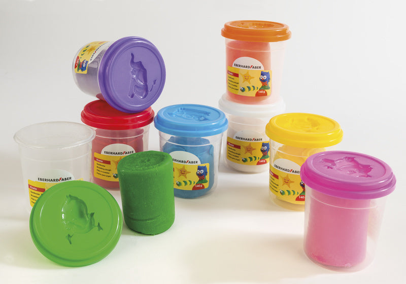 Eberhard Faber Eberhard Faber EF-572510 Kinderserklei in Cup, 140gr Oranje, Pink, Grün, lila