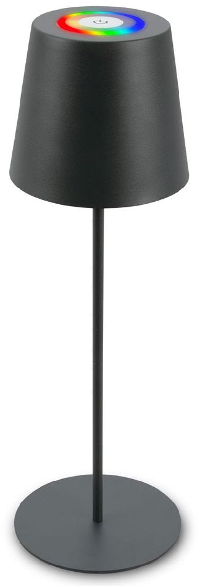 B.k.licht briloner – wiederaufladbare RGB-Tischleuchte – kabellose Lampe – Touch-dimmbar – für drinnen und draußen – höhenverstellbar – 36 cm x 10,5 cm – Anthrazit