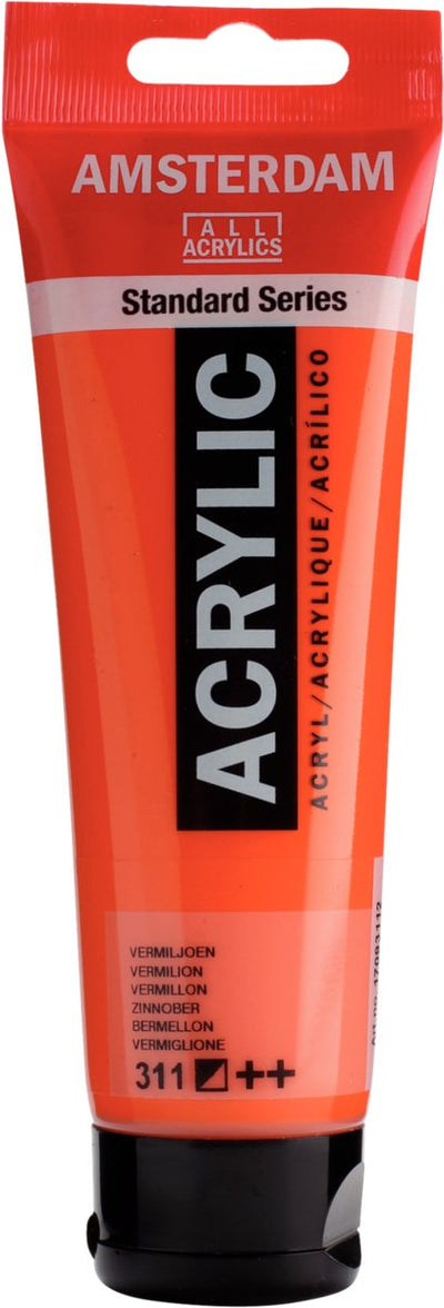 Acrylfarbe der Amsterdam Standard-Serie, Tube 120 ml, Zinnoberrot 311