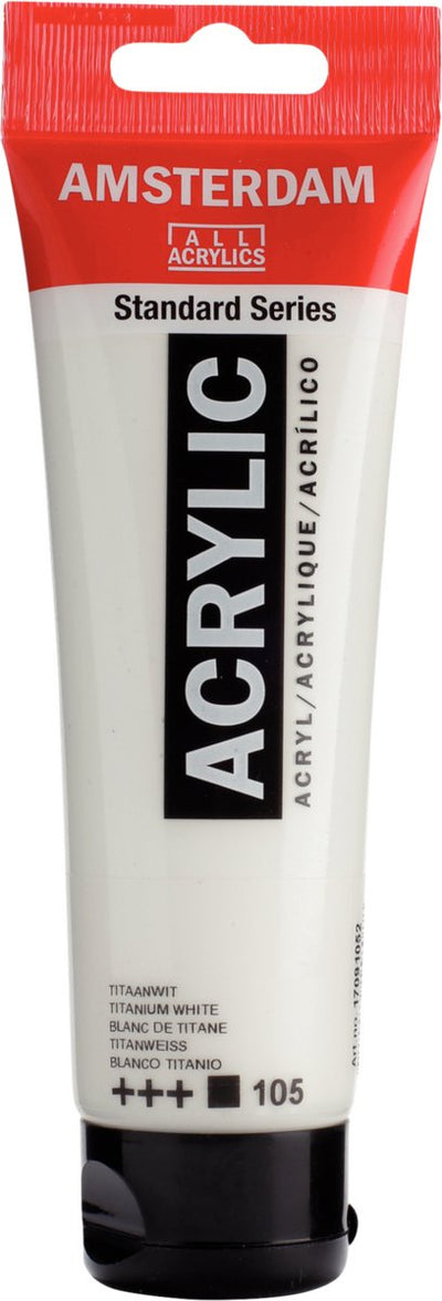 Acrylfarbe der Amsterdam Standard-Serie, Tube 120 ml, Titanweiß 105
