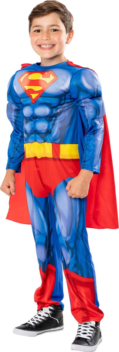 Rubies Superman-Lizenz, muskulös, hellblau – Kinder – Größe 98–104