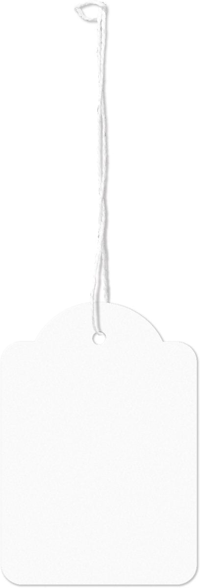 Kangaro-Drahtetiketten – 45 x 65 mm – weiß – Karton mit 250 Stück – Preisschilder mit Kordel – k-700107