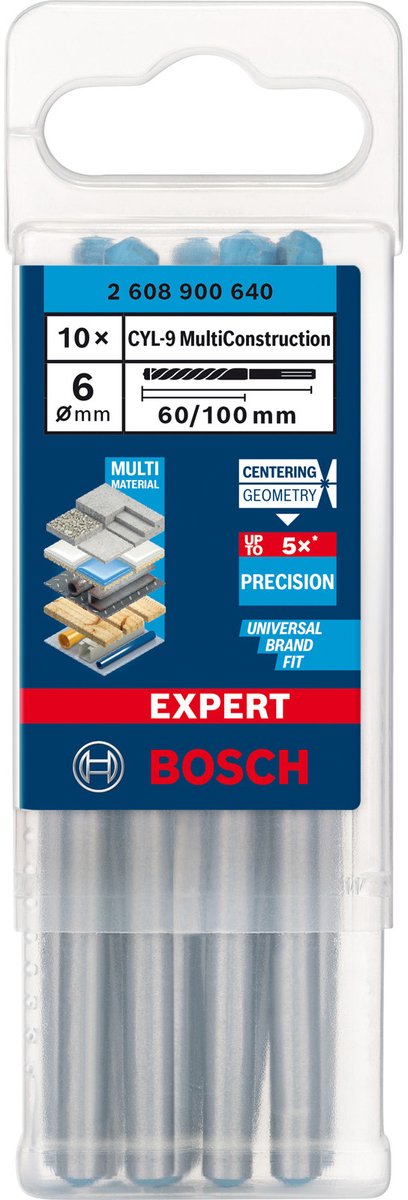 Bosch Expert Universalbohrer ZYL-9 Multikonstruktion 10 Stück 6x60x100