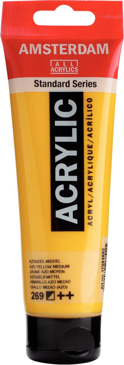 Acrylfarbe der Amsterdam Standard-Serie, Tube 120 ml, Azogelb mittel 269