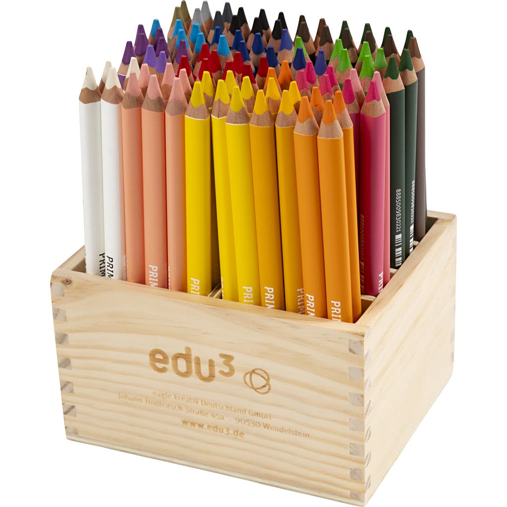EDU3 EDU Jumbo -Bleistift, Dicke 10 mm, Füllung 6,25 mm, verschiedene Farben, 96 Stück 1 Box