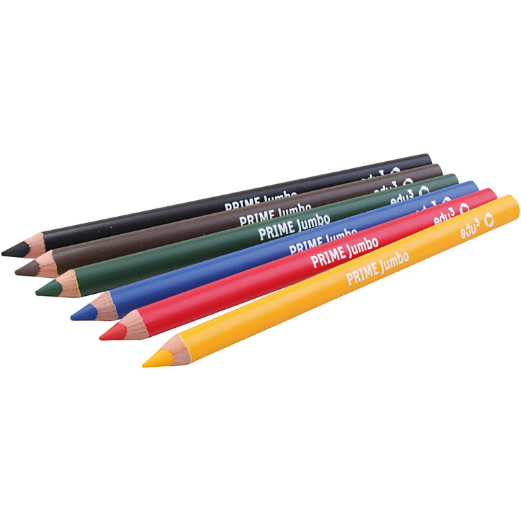 Edu3 Edu Jumbo -Bleistift, Dicke 10 mm, Füllung 6,25 mm, verschiedene Farben, 6 Stück 1 Box