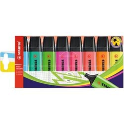 Abi-Textmarker SLO Boss Original, nachfüllbar, 2–5 mm, sortiert, 8er-Pack, abgeschrägte Spitze