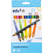 Edu3 Edu Jumbo Buntstifte, Stärke 10 mm, Mine 5 mm, verschiedene Farben, 12 Stück 1 Box - afbeelding 2