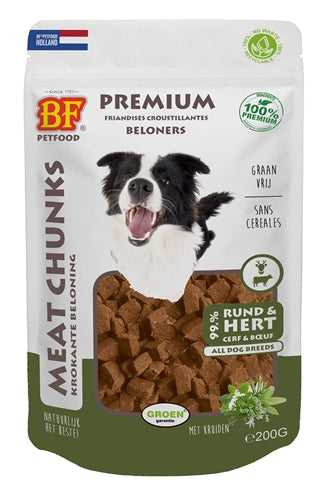 Biofood -Fleischstücke Rindfleisch und Hert