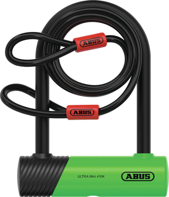 Abus Ultra Mini 410K 150HB140 Bügelschloss inkl. Cobra-Loop-Kabel und SH-Halterung