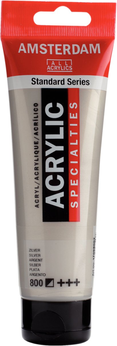 Acrylfarbe der Amsterdamer Standardserie, Tube 120 ml, Silber 800