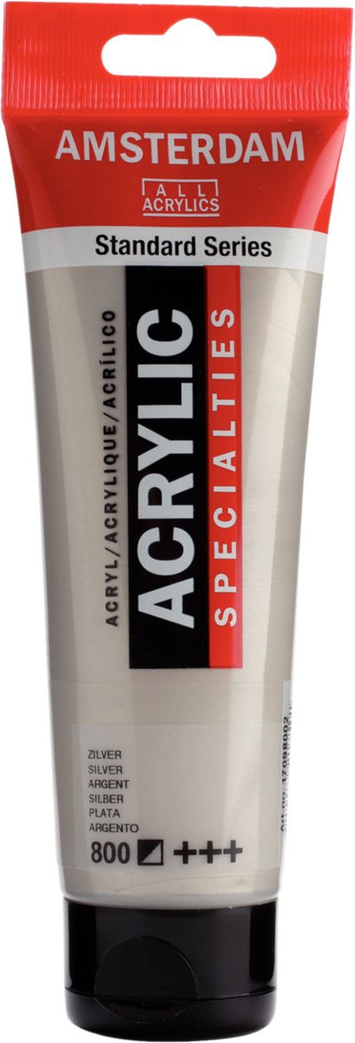 Acrylfarbe der Amsterdamer Standardserie, Tube 120 ml, Silber 800