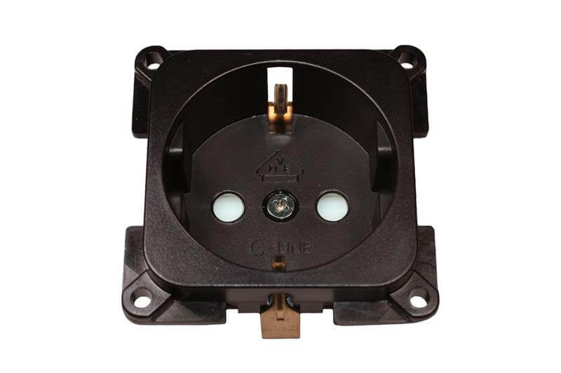 C-Line Wandsteckdose Wohnmobil und Wohnwagen 230 Volt braun