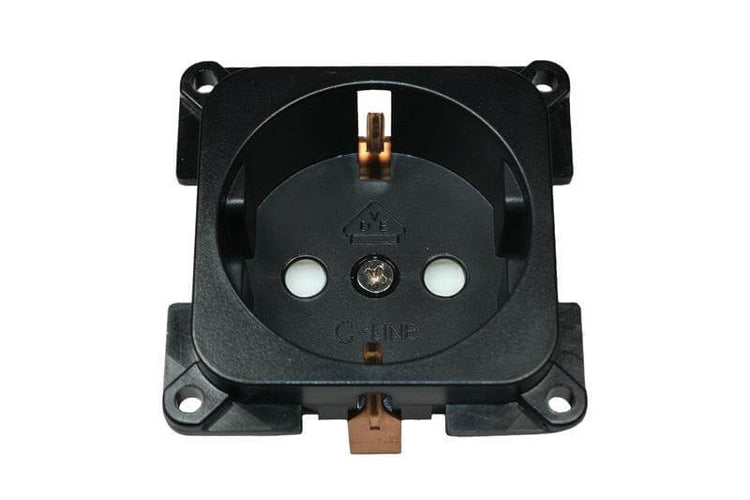 C-Line Wandsteckdose Wohnmobil und Caravan 230 Volt schwarz - verpackt