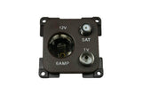 C-Line 12-Volt-Steckdose mit Antenne und Satellitenanschluss braun - afbeelding 1