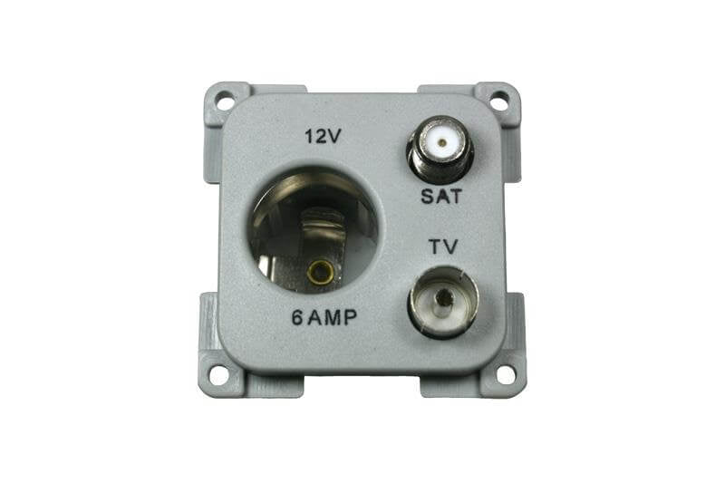 C-Line 12-Volt-Steckdose mit Antenne und Satellitenanschluss, grau