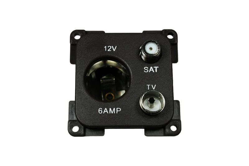 C-Line 12-Volt-Steckdose mit Antenne und Satellitenanschluss schwarz