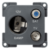 C-Line 12-Volt-Steckdose mit Antenne und Satellitenanschluss, Anthrazit