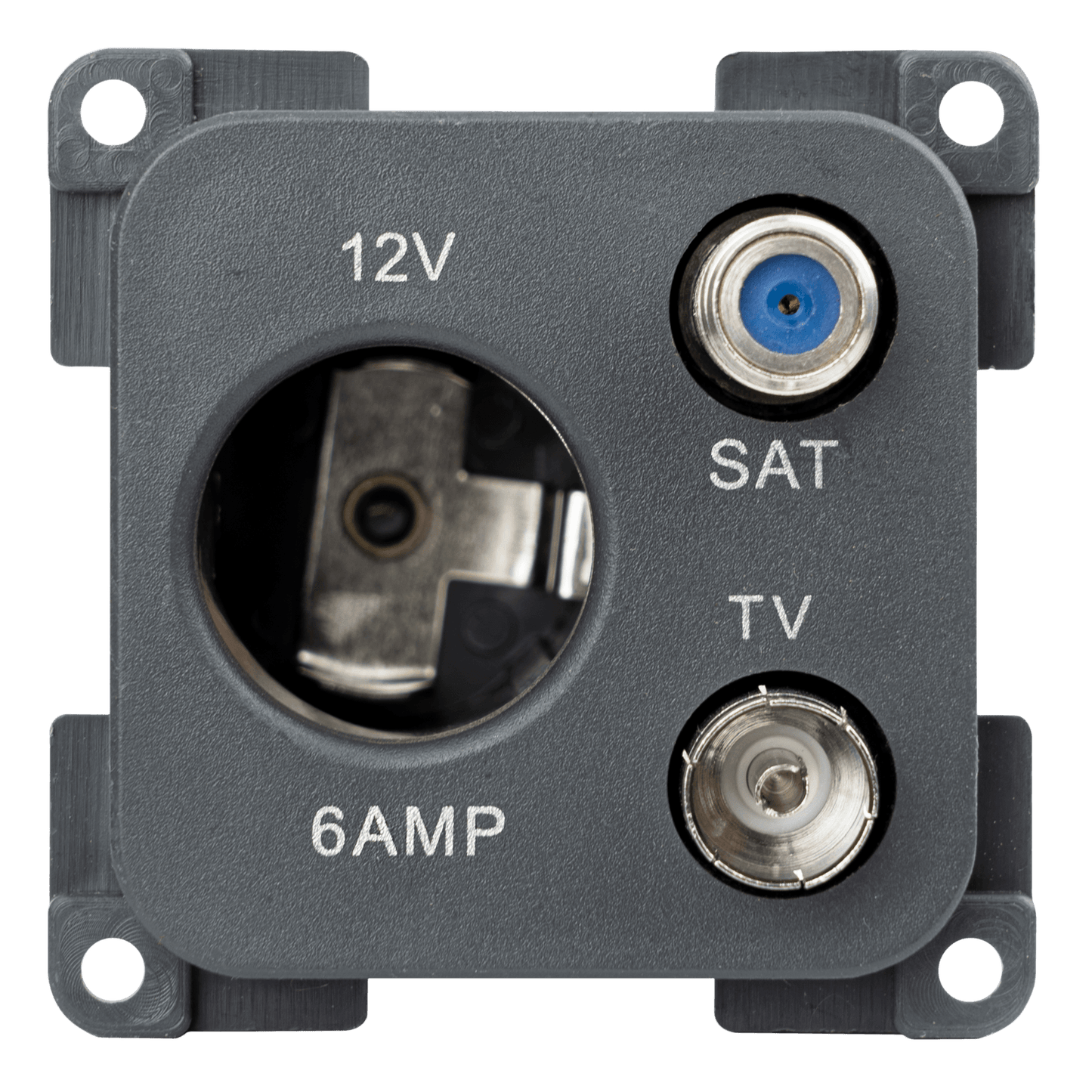 C-Line 12-Volt-Steckdose mit Antenne und Satellitenanschluss, Anthrazit