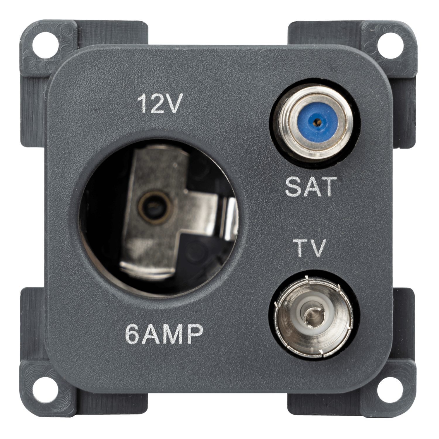 C-Line 12-Volt-Steckdose mit Antenne und Satellitenanschluss, Anthrazit