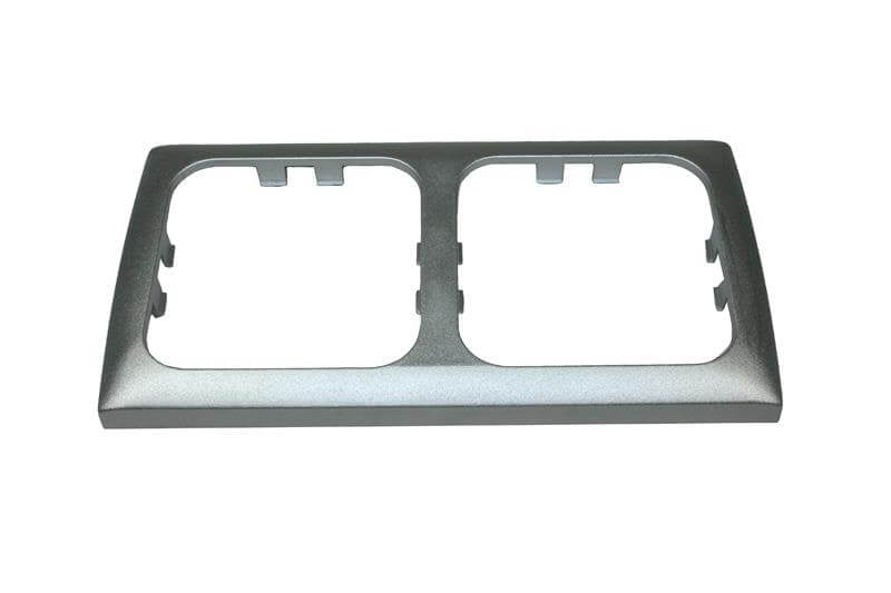 Opal-Abdeckrahmen 2-fach silber - verpackt