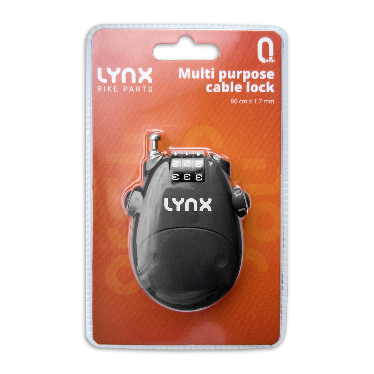 Lynx Multifunktions-Kabelschloss 80cm - Schwarz