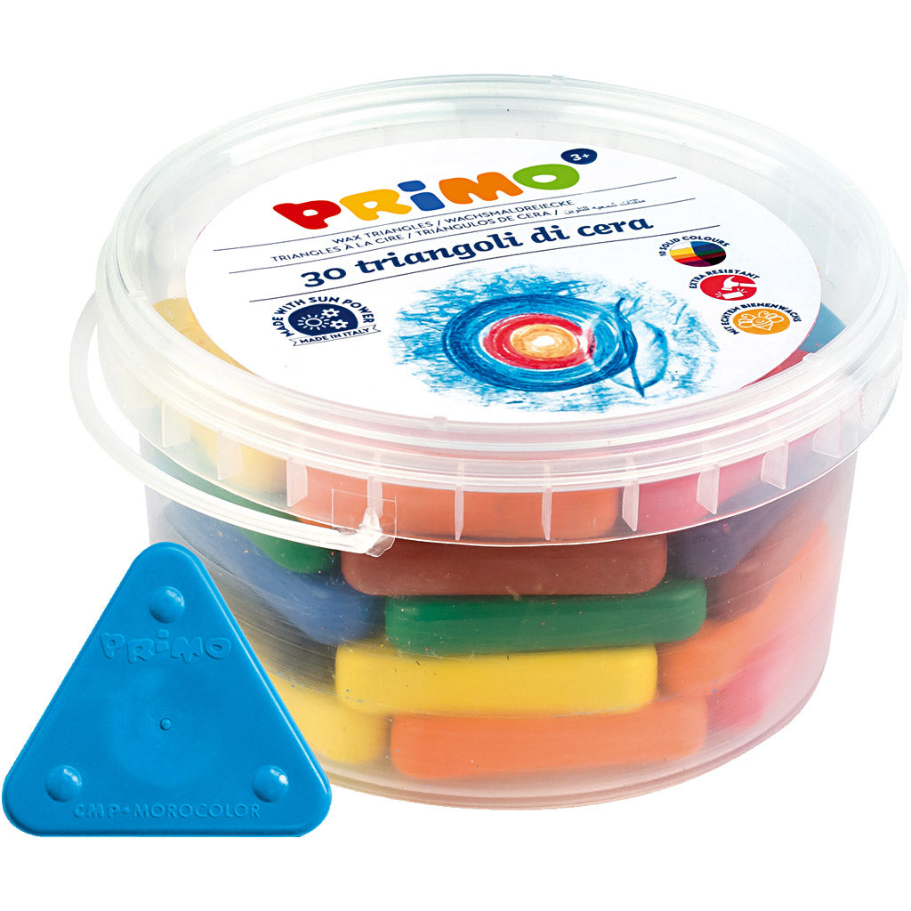 Primo Wachsmalstifte, verschiedene Farben, 30 Stück, 1 Box