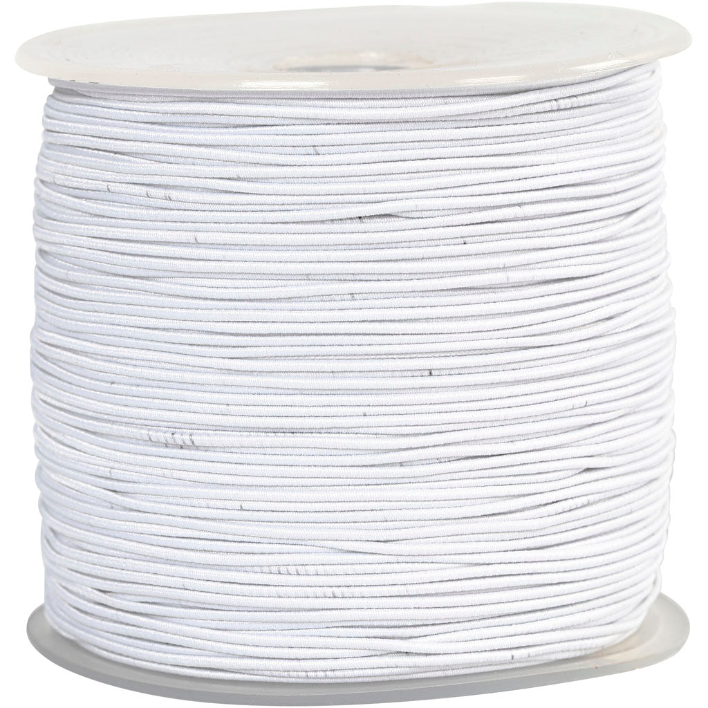 Creativ Company elastische Kordel, Stärke 1 mm, weiß, 250 m 1 Rolle