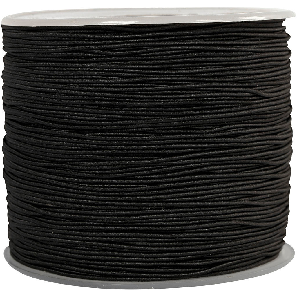Creativ Company elastische Kordel, Stärke 1 mm, schwarz, 250 m 1 Rolle