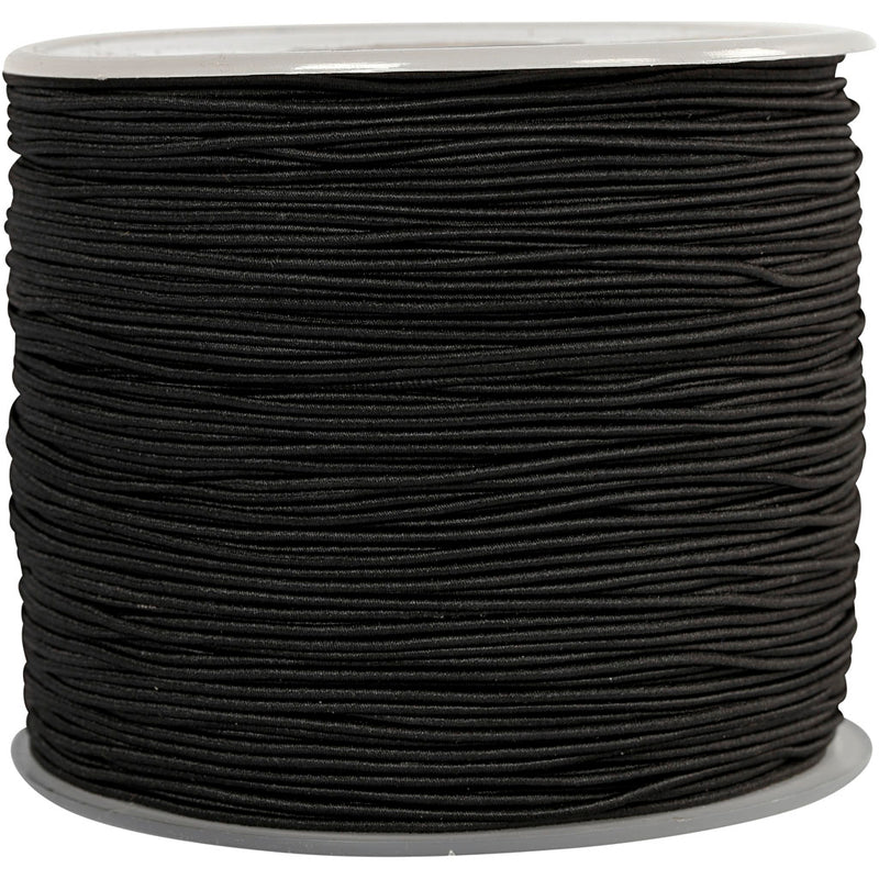 Creativ Company elastische Kordel, Stärke 1 mm, schwarz, 250 m 1 Rolle