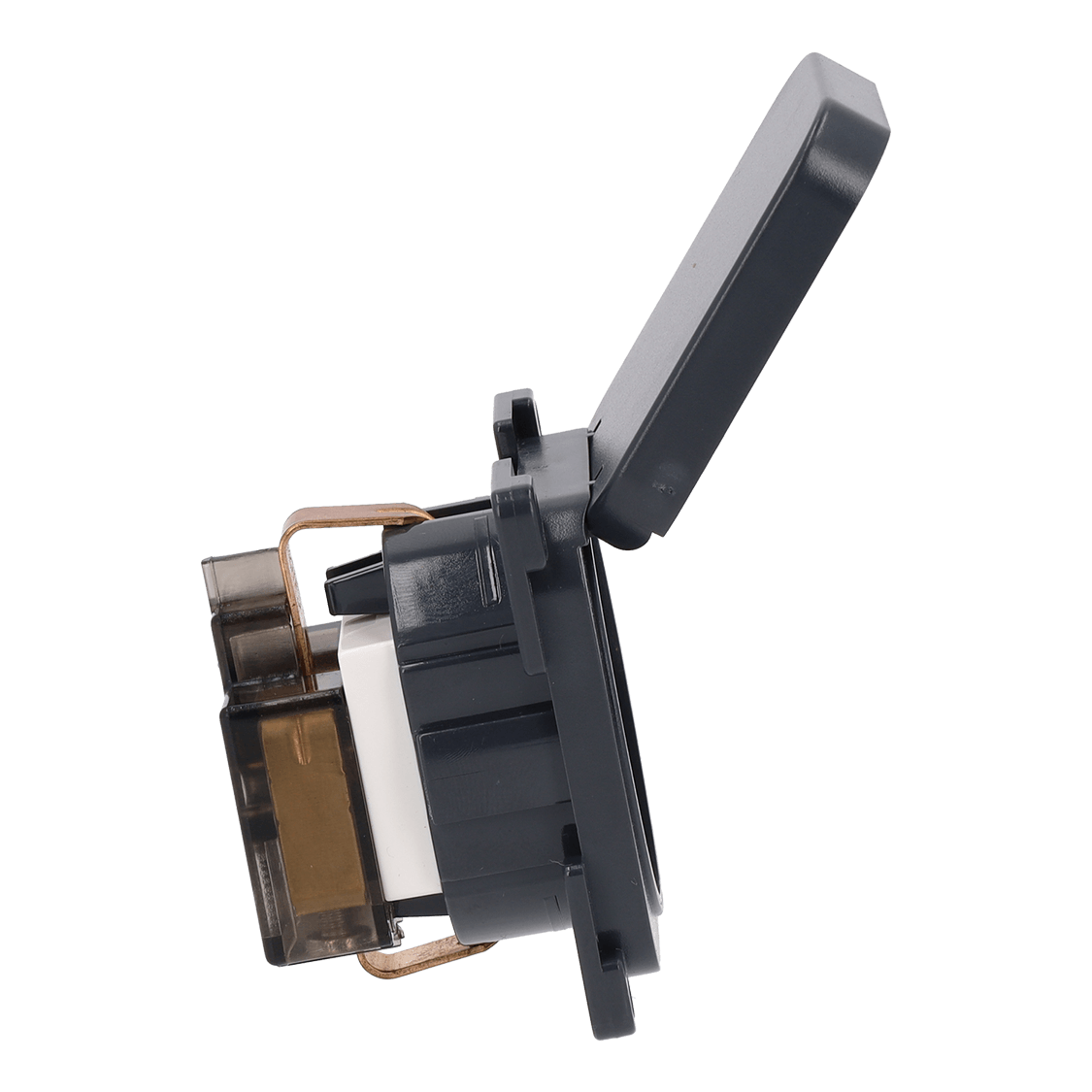 C-Line Wandsteckdose 230V mit Klappdeckel anthrazit