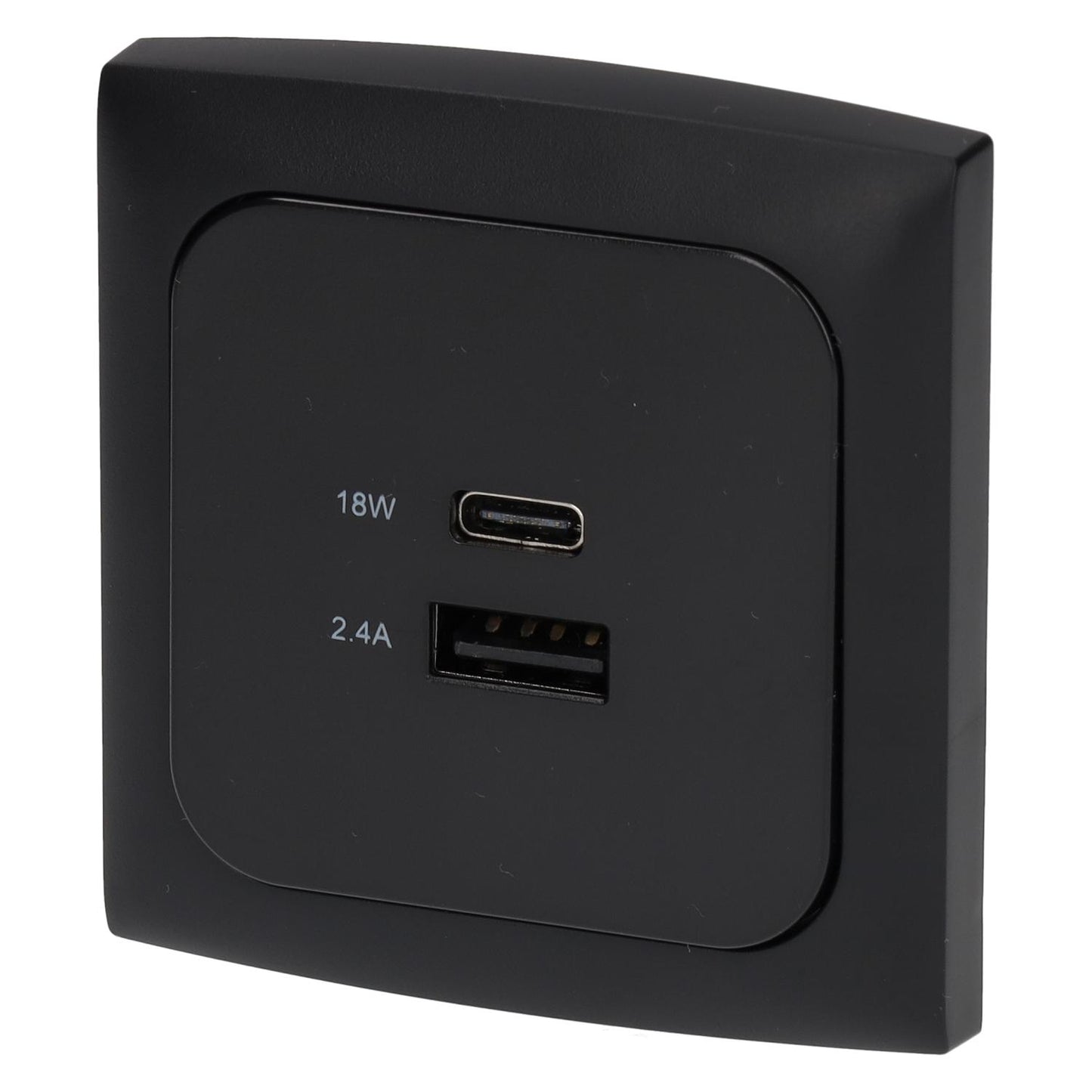 C-line USB-Ladesteckdose mit USB-A und USB-C – ECE R10 – Schwarz