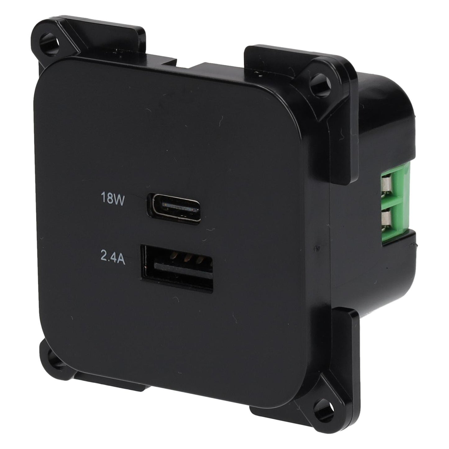 C-line USB-Ladesteckdose mit USB-A und USB-C – ECE R10 – Schwarz – ohne Verkaufsverpackung