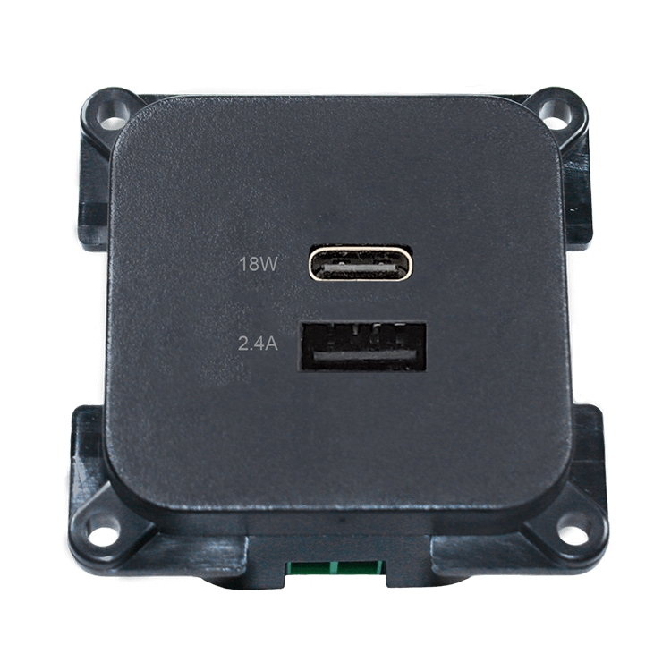 C-line USB-Ladesteckdose mit USB-A und USB-C - ECE R10 - Anthrazit - ohne Verkaufsverpackung