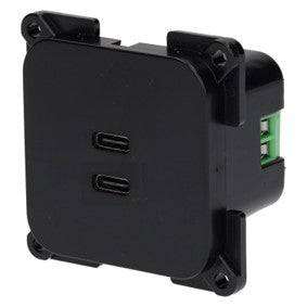 C-line 2x USB-C Ladebuchse schwarz - verpackt